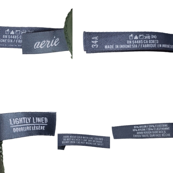 Aerie Womens Green Bandeau Bikini Swimsuit Size 34A - Picture 8 of 13